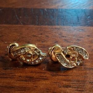 Elegant Gold and Silver Crystal Knot Earrings